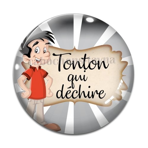 Cabochon tonton qui déchire, cabochon résine, verre rond différente taille