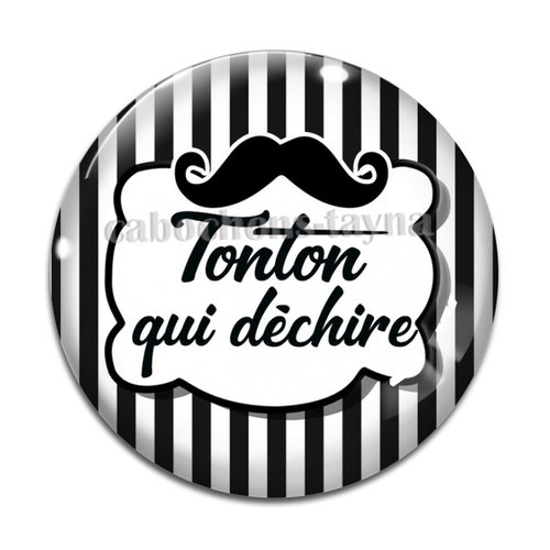 Cabochon tonton qui déchire, cabochon résine, verre rond différente taille