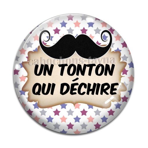Cabochon tonton qui déchire, cabochon résine, verre rond différente taille
