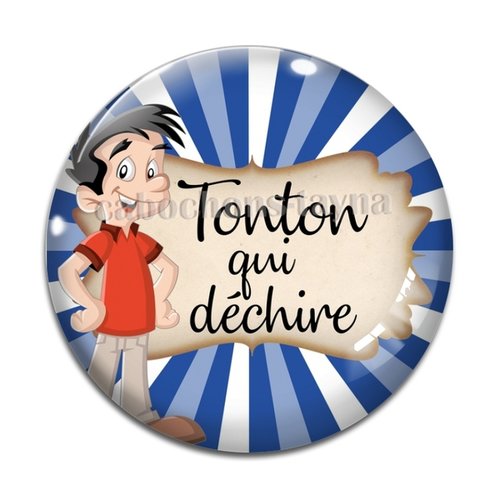 Cabochon tonton qui déchire, cabochon résine, verre rond différente taille