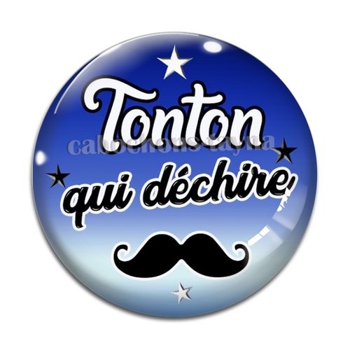 Cabochon tonton qui déchire, cabochon résine, verre rond différente taille