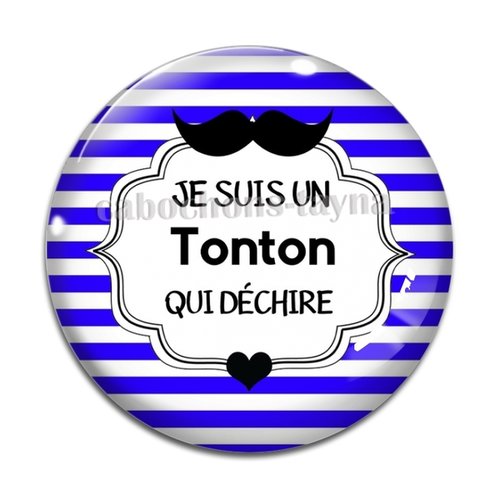 Cabochon tonton qui déchire, cabochon résine, verre rond différente taille