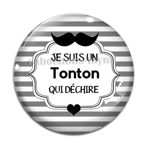 Cabochon tonton qui déchire, cabochon résine, verre rond différente taille