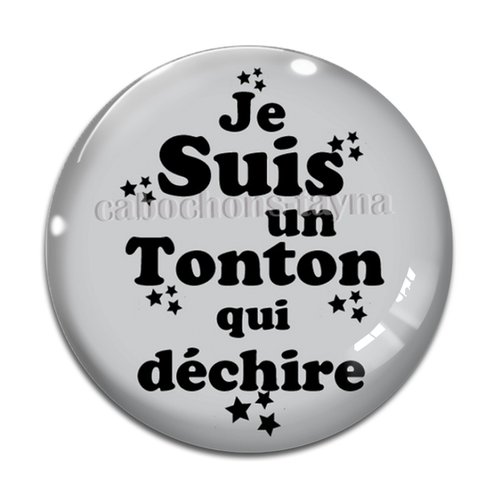 Cabochon tonton qui déchire, cabochon résine, verre rond différente taille