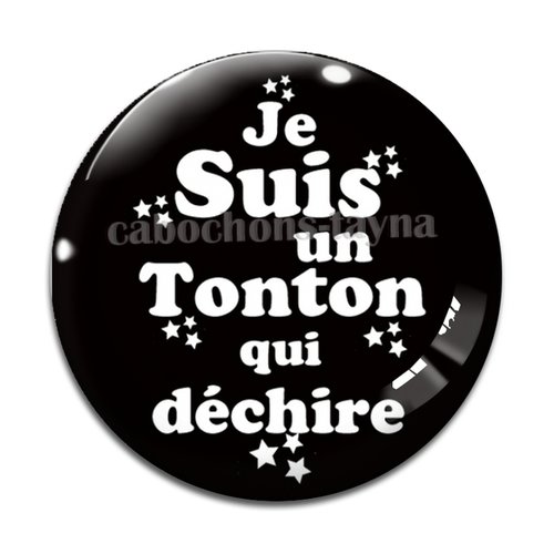Cabochon tonton qui déchire, cabochon résine, verre rond différente taille