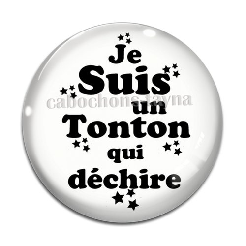 Cabochon tonton qui déchire, cabochon résine, verre rond différente taille