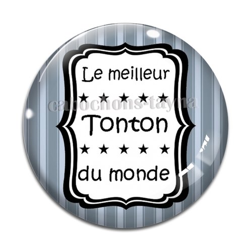 Cabochon meilleur tonton, cabochon résine, verre rond différente taille