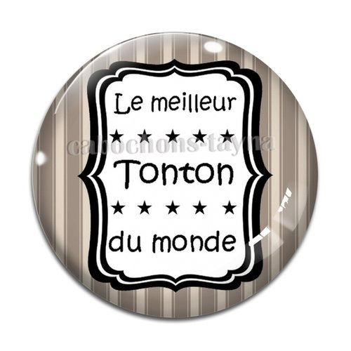 Cabochon meilleur tonton, cabochon résine, verre rond différente taille
