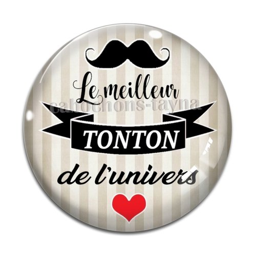 Cabochon meilleur tonton, cabochon résine, verre rond différente taille