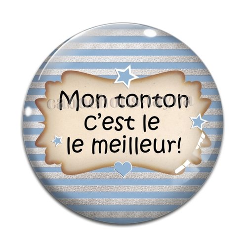 Cabochon meilleur tonton, cabochon résine, verre rond différente taille
