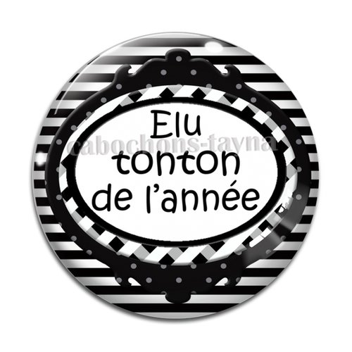 Cabochon élu tonton, cabochon résine, verre rond différente taille