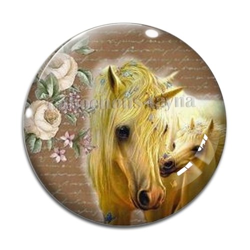 Cabochon cheval, cabochon résine, verre rond différente taille