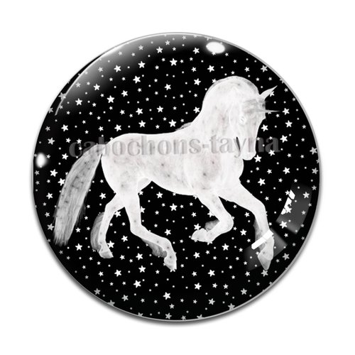 Cabochon cheval, cabochon résine, verre rond différente taille