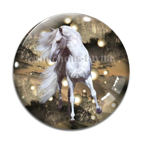 Cabochon cheval, cabochon résine, verre rond différente taille