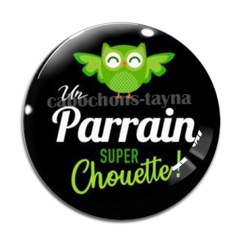 Cabochon parrain chouette, cabochon résine, verre rond différente taille