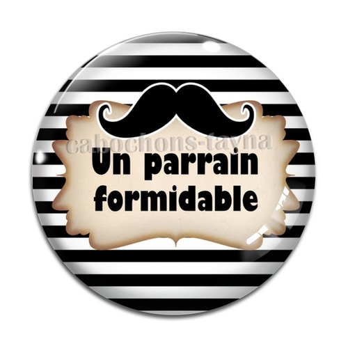Cabochon parrain formidable, cabochon résine, verre rond différente taille