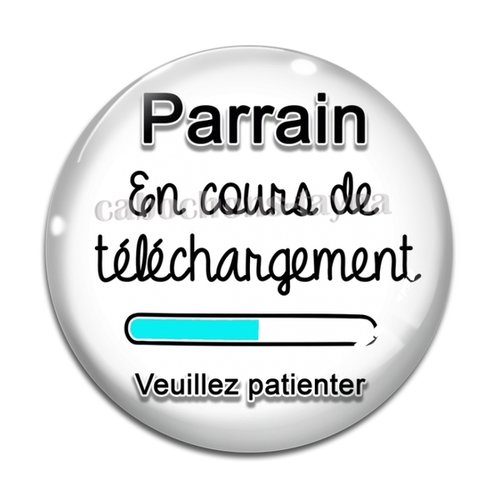 Cabochon futur parrain, cabochon résine, verre rond différente taille
