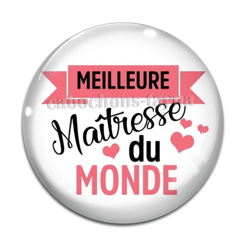 Cabochon meilleure maîtresse, cabochon résine, verre rond différente taille