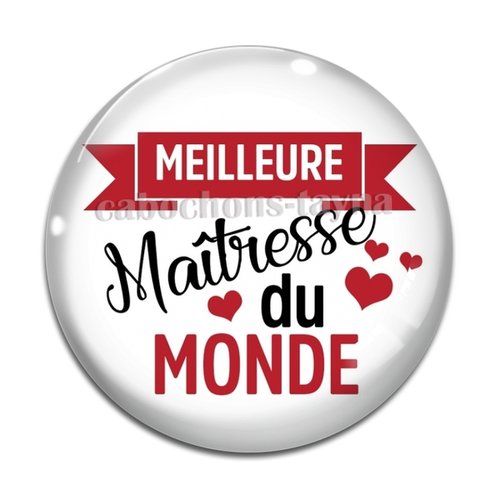 Cabochon meilleure maîtresse, cabochon résine, verre rond différente taille