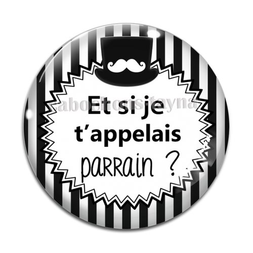 Cabochon futur parrain, cabochon résine, verre rond différente taille