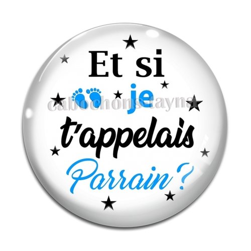 Cabochon futur parrain, cabochon résine, verre rond différente taille