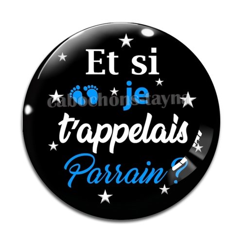 Cabochon futur parrain, cabochon résine, verre rond différente taille