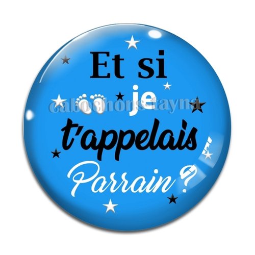 Cabochon futur parrain, cabochon résine, verre rond différente taille