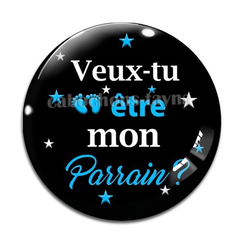 Cabochon futur parrain, cabochon résine, verre rond différente taille