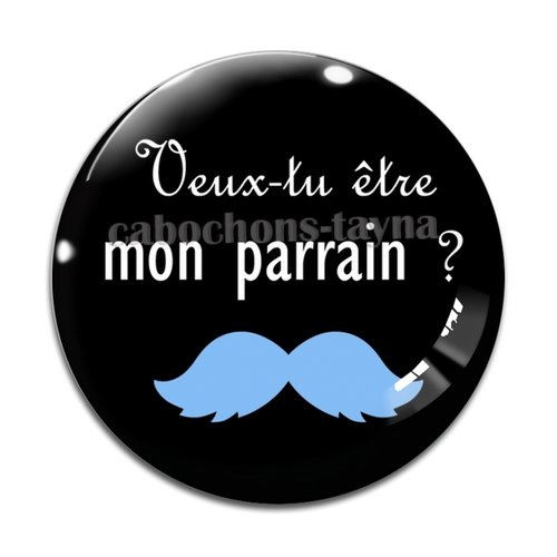 Cabochon futur parrain, cabochon résine, verre rond différente taille