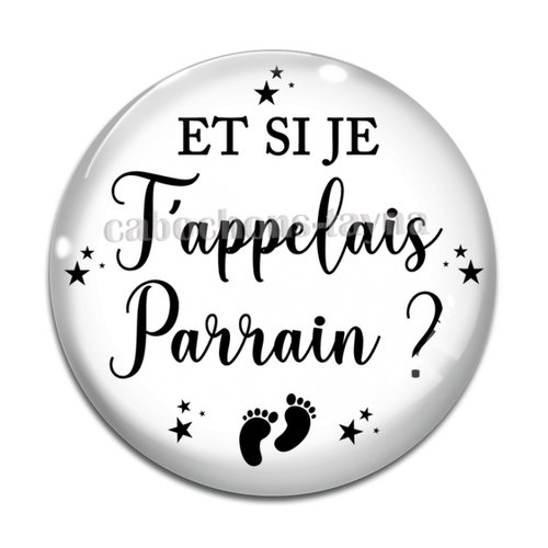 Cabochon futur parrain, cabochon résine, verre rond différente taille