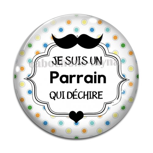 Cabochon parrain qui déchire, cabochon résine, verre rond différente taille