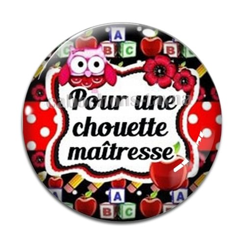 Cabochon maîtresse chouette, cabochon résine, verre rond différente taille
