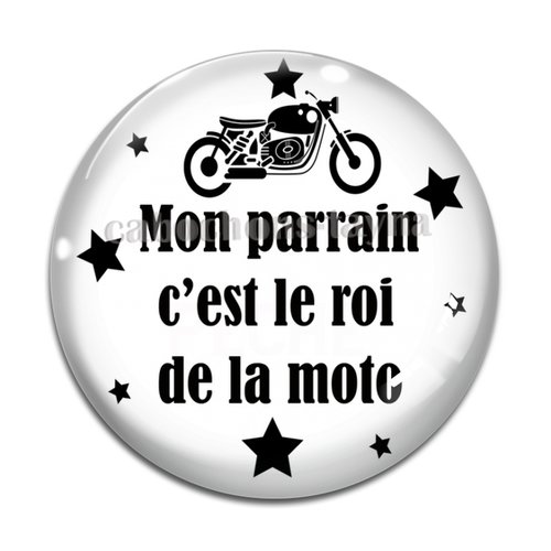 Cabochon parrain le roi de la moto, cabochon résine, verre rond différente taille