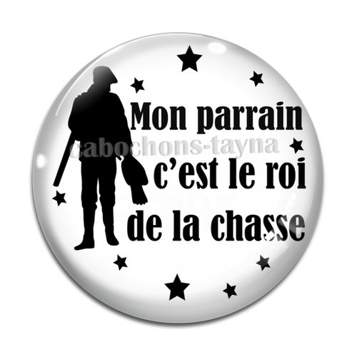 Cabochon parrain le roi de la chasse, cabochon résine, verre rond différente taille