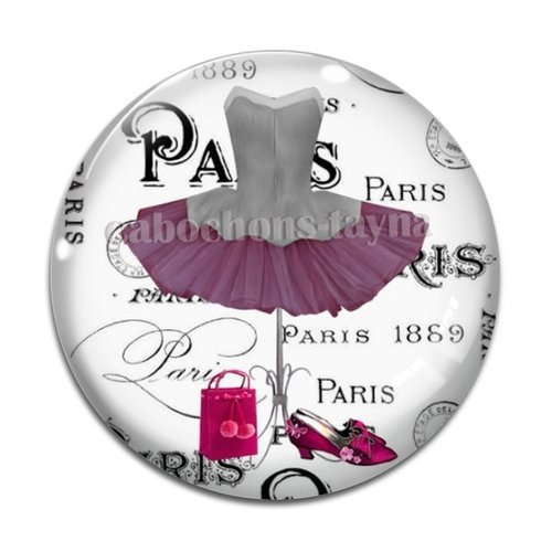 Cabochon robe, cabochon résine - ou verre rond différente taille