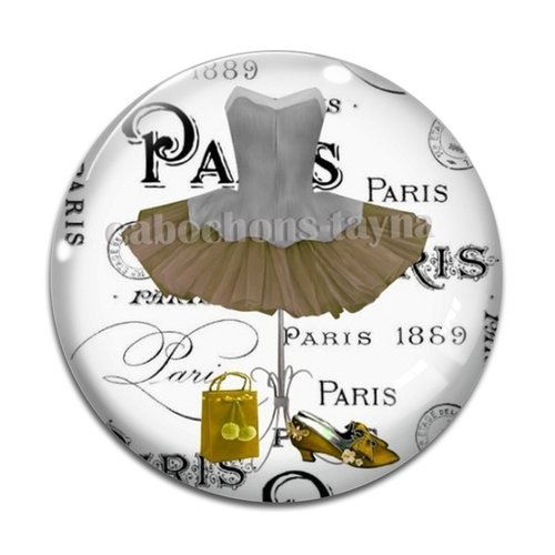 Cabochon robe, cabochon résine - ou verre rond différente taille