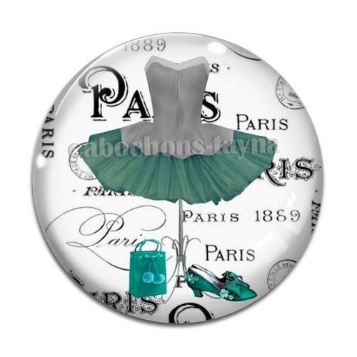 Cabochon robe, cabochon résine - ou verre rond différente taille