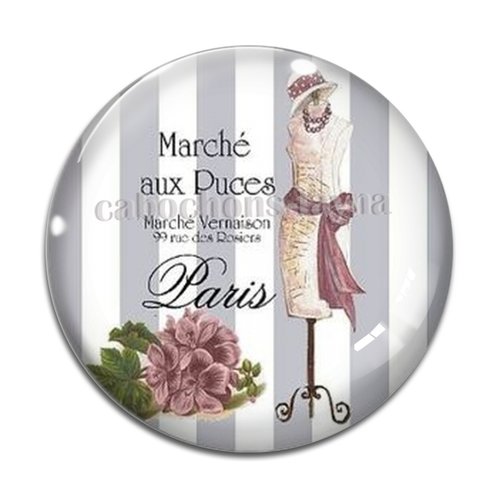 Cabochon mode, cabochon résine - ou verre rond différente taille