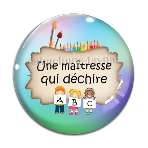 Cabochon maîtresse qui déchire, cabochon résine, verre rond différente taille