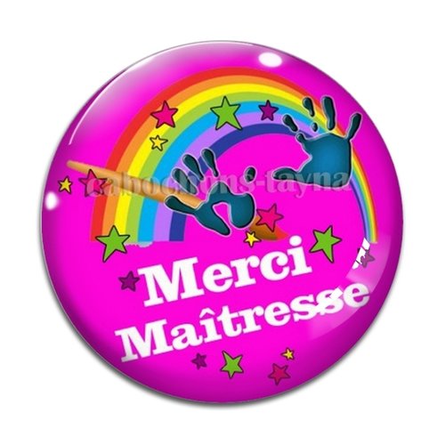 Cabochon merci maîtresse, cabochon résine, verre rond différente taille
