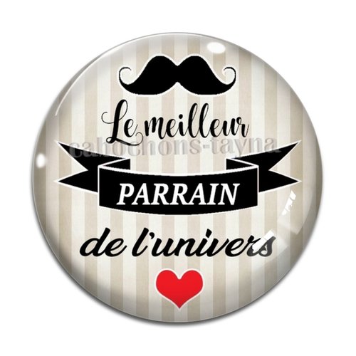 Cabochon meilleur parrain, cabochon résine, verre rond différente taille
