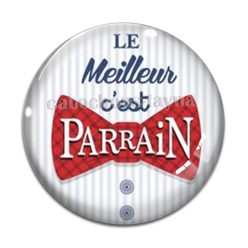 Cabochon meilleur parrain, cabochon résine, verre rond différente taille