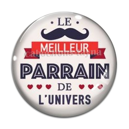 Cabochon meilleur parrain, cabochon résine, verre rond différente taille