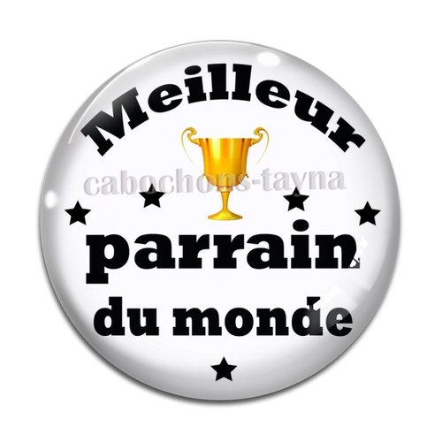 Cabochon meilleur parrain, cabochon résine, verre rond différente taille