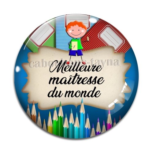 Cabochon meilleure maîtresse, cabochon résine, verre rond différente taille