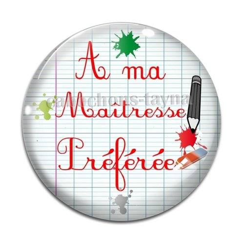 Cabochon maîtresse préférée, cabochon résine, verre rond différente taille