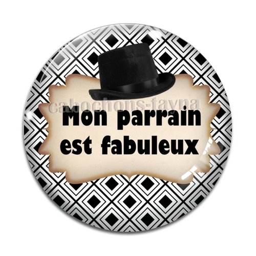 Cabochon mon parrain est fabuleux, cabochon résine, verre rond différente taille
