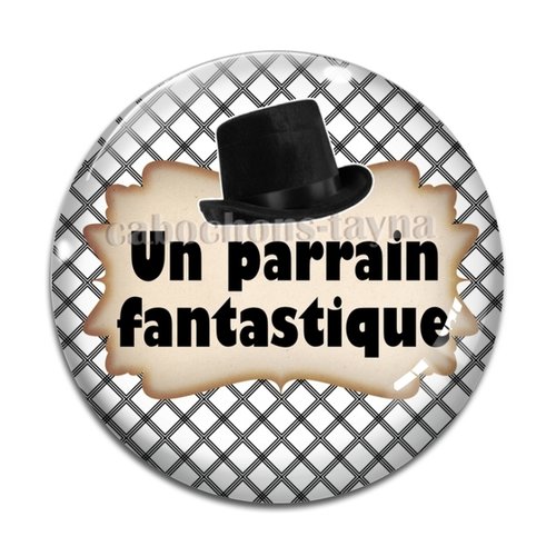 Cabochon un parrain fantastique, cabochon résine, verre rond différente taille