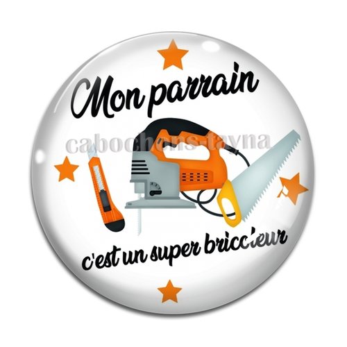 Cabochon parrain bricoleur, cabochon résine, verre rond différente taille