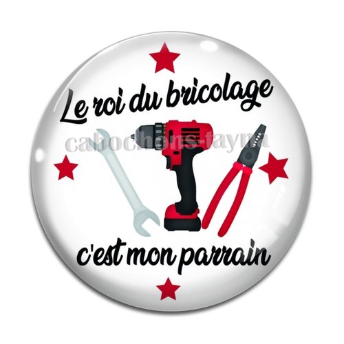 Cabochon parrain bricoleur, cabochon résine, verre rond différente taille